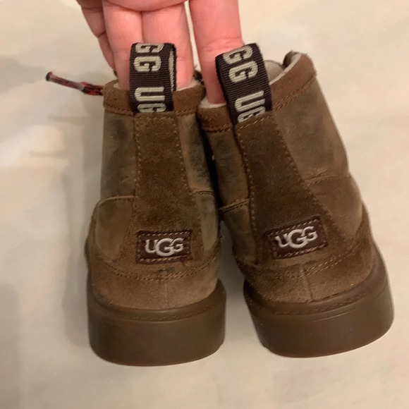 UGG brown leather high boots red laces Robley Waterproof Boot size 12 walnut - Picture 5 of 7